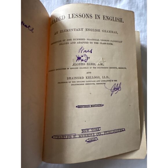 Graded Lessons In English Book By Reed & Kellogg Published 1901 Hardcover - Picture 4 of 14